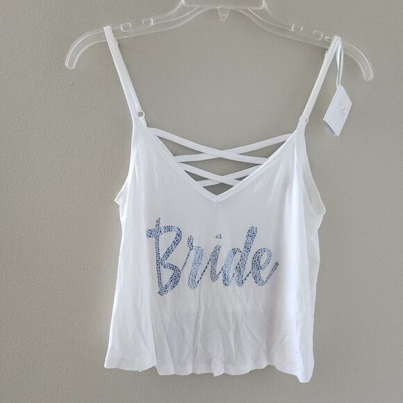 Victoria's Secret Discontinued Bride Bling Crop Tank Top NWT - Picture 1 of 5